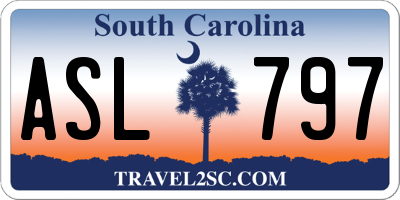 SC license plate ASL797