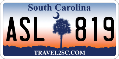 SC license plate ASL819