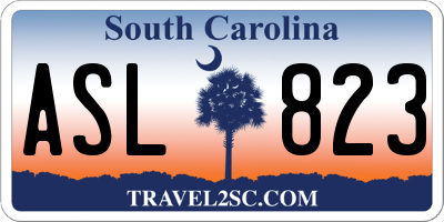 SC license plate ASL823