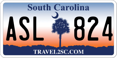 SC license plate ASL824