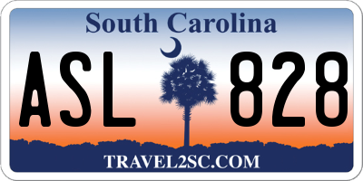 SC license plate ASL828
