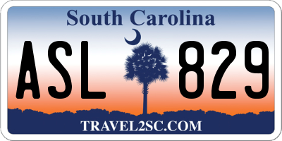 SC license plate ASL829