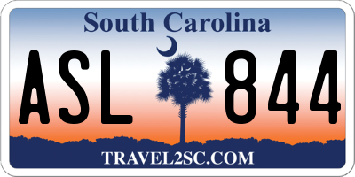 SC license plate ASL844