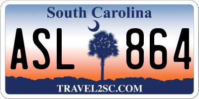 SC license plate ASL864