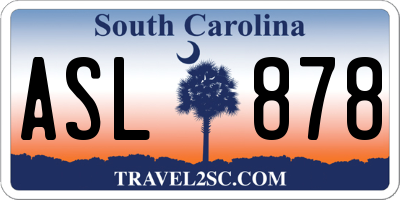 SC license plate ASL878