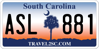 SC license plate ASL881