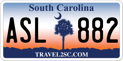 SC license plate ASL882