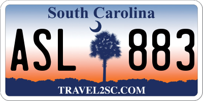 SC license plate ASL883