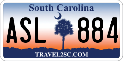 SC license plate ASL884
