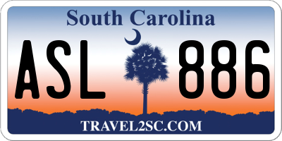 SC license plate ASL886