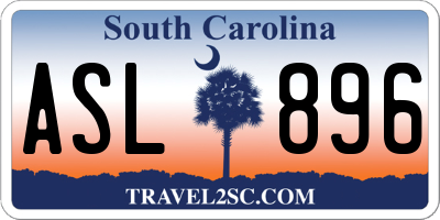 SC license plate ASL896