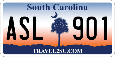 SC license plate ASL901