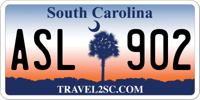 SC license plate ASL902
