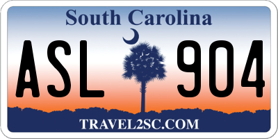 SC license plate ASL904