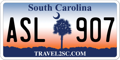 SC license plate ASL907