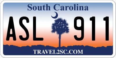 SC license plate ASL911