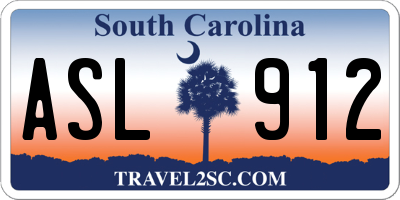 SC license plate ASL912