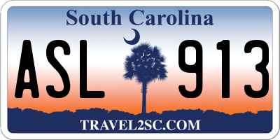 SC license plate ASL913