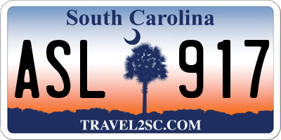 SC license plate ASL917