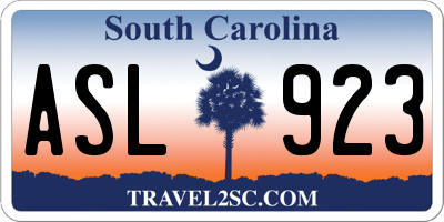 SC license plate ASL923