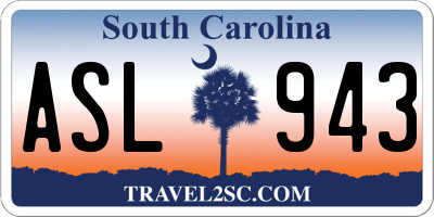 SC license plate ASL943