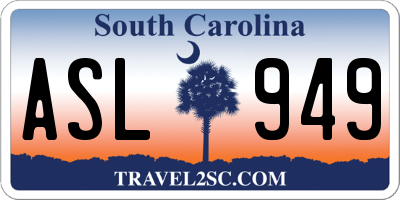 SC license plate ASL949