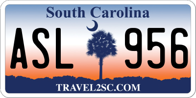SC license plate ASL956