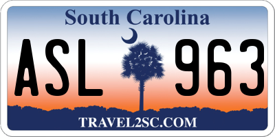 SC license plate ASL963