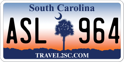 SC license plate ASL964