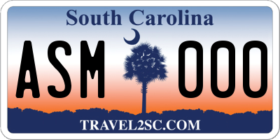 SC license plate ASM000