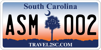 SC license plate ASM002