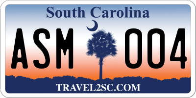 SC license plate ASM004