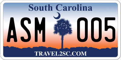 SC license plate ASM005