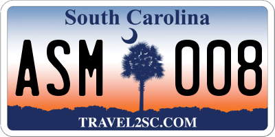 SC license plate ASM008