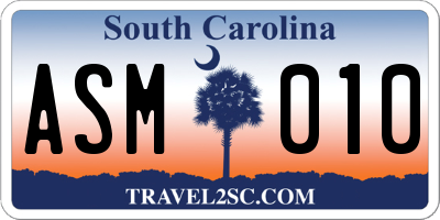 SC license plate ASM010