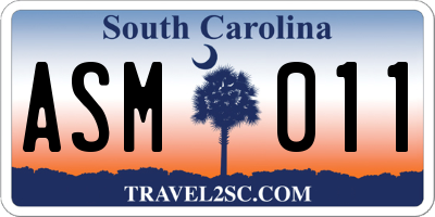 SC license plate ASM011