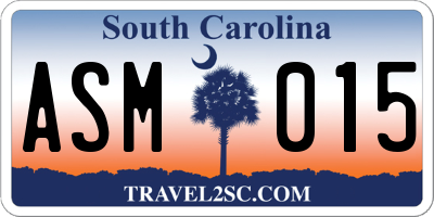 SC license plate ASM015