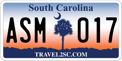 SC license plate ASM017