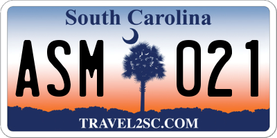 SC license plate ASM021