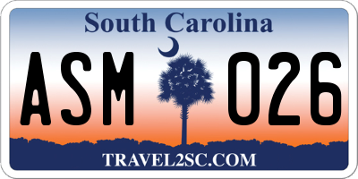 SC license plate ASM026
