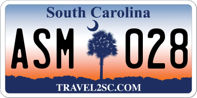 SC license plate ASM028