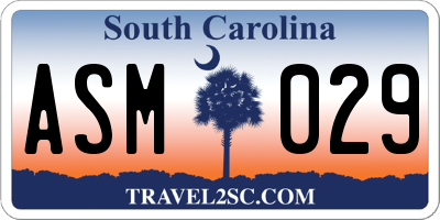 SC license plate ASM029