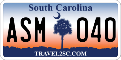 SC license plate ASM040
