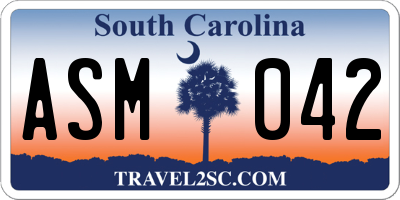 SC license plate ASM042