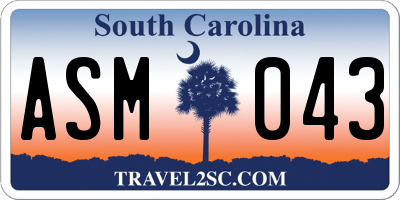 SC license plate ASM043