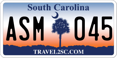 SC license plate ASM045