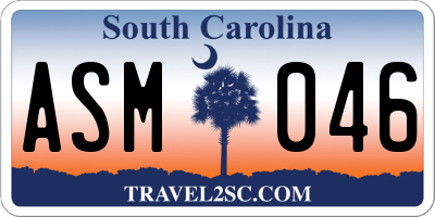 SC license plate ASM046