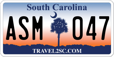 SC license plate ASM047