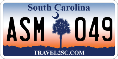 SC license plate ASM049