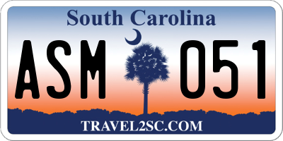 SC license plate ASM051